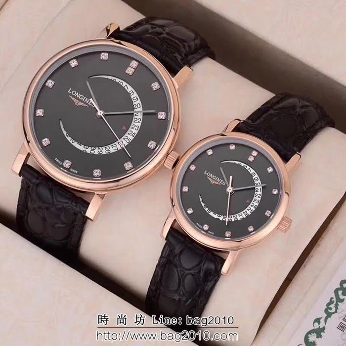 LONGINES浪琴 精鋼表殼 石英機芯 情侶對表 WSS0352